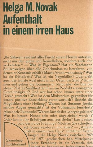 Bild des Verkufers fr Aufenthalt in einem irren Haus : Erzhlungen. Sammlung Luchterhand ; 46. zum Verkauf von Schrmann und Kiewning GbR