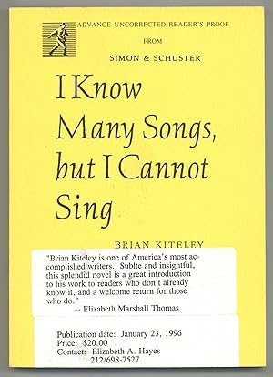 Seller image for I Know Many Songs, but I Cannot Sing for sale by Between the Covers-Rare Books, Inc. ABAA