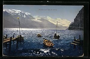 Cartolina Riva, Burrasca sul lago di Garda