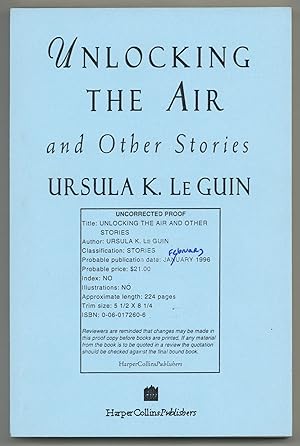 Imagen del vendedor de Unlocking the Air and Other Stories a la venta por Between the Covers-Rare Books, Inc. ABAA