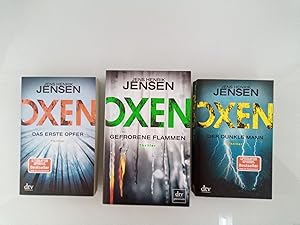 Konvolut 3 Bücher: Jens Henrik Jensen, Oxen 1-3 Das erste Opfer, Der dunkle Mann, Gefrorene Flammen