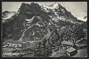 Ansichtskarte Grindelwald, Ortsansicht aus der Vogelschau