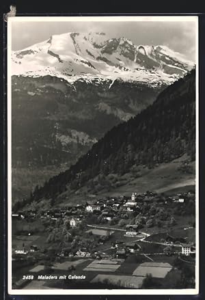 Ansichtskarte Maladers, Ortsansicht mit Calanda