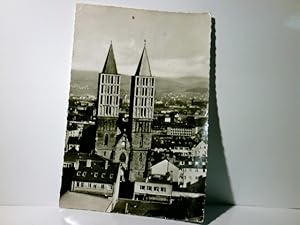 Kassel. Martinskirche. Alte Ansichtskarte / Postkarte s/w, gel. 1965. Gebäudeansicht mit Blick üb...
