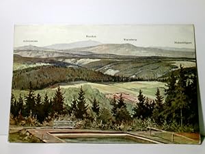 Harz. Landschaft mit Blick auf Achtermann, Brocken, Wurmberg u. Hohneklippen. Alte Ansichtskarte ...