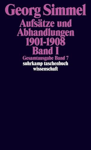 Seller image for Gesamtausgabe in 24 Bnden: Band 7: Aufstze und Abhandlungen 1901-1908. Band I (suhrkamp taschenbuch wissenschaft) for sale by Versandantiquariat Felix Mcke