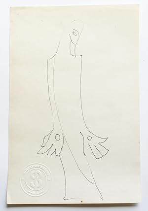 Berlin Sven figure with arms in stretched down i Original Drawing [SB132]