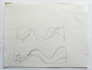 Sven Berlin sketch in pencil of a bird within a rectangle Original Drawing [SB135]