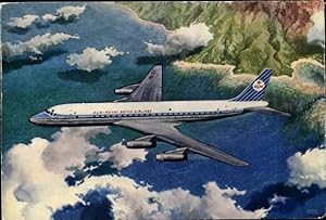 Ansichtskarte / Postkarte Niederländisches Passagierflugzeug Douglas DC-8 Intercontinental Jet, KLM