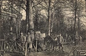 Ansichtskarte / Postkarte Argonner Wald, Sachsenhainer Schänke, Soldaten, Pferde