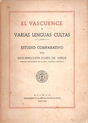 Imagen del vendedor de El vascuence y varias lenguas cultas. Estudio comparativo . a la venta por Librera Astarloa