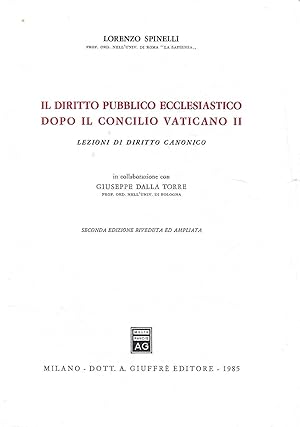 Seller image for Il Diritto Pubblico Ecclesiastico dopo il Concilio Vaticano II. Lezioni di Diritto Canonico for sale by Messinissa libri