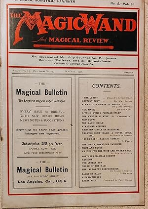 Imagen del vendedor de The Magic Wand And Magical Review January 1916 / James Brewer "A Wand for Cigarette Production" / Rowl "Silk Magic" / "Christianer" "The Wandering Wine" / The Edgar, Somatome Vanisher / Edward Cooper "An Idea for the Wine and Water Trick" / Stanley Norton "The Impromptu Performance" a la venta por Shore Books
