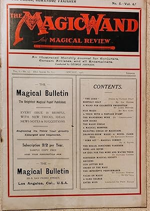 Seller image for The Magic Wand And Magical Review January 1916 / James Brewer "A Wand for Cigarette Production" / Rowl "Silk Magic" / "Christianer" "The Wandering Wine" / The Edgar, Somatome Vanisher / Edward Cooper "An Idea for the Wine and Water Trick" / Stanley Norton "The Impromptu Performance" for sale by Shore Books