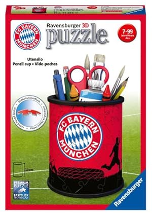 Bild des Verkufers fr Ravensburger 3D Puzzle 11215 - Utensilo FC Bayern - 54 Teile - Stiftehalter fr FC Bayern Mnchen Fans ab 6 Jahren, Schreibtisch-Organizer fr Kinder zum Verkauf von Rheinberg-Buch Andreas Meier eK