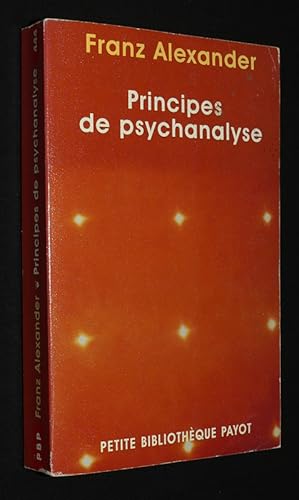 Bild des Verkufers fr Principes de psychanalyse zum Verkauf von Abraxas-libris