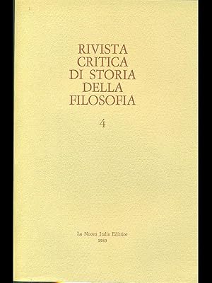 Seller image for Rivista critica di storia della filosofia 4 - 1983 for sale by Librodifaccia