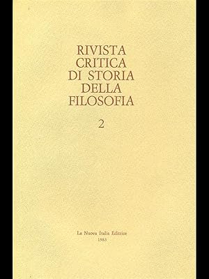 Seller image for Rivista critica di storia della filosofia 2 - 1983 for sale by Librodifaccia