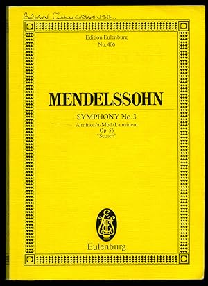 Immagine del venditore per Mendelssohn Symphony No. 3 in A minor (A-Moll), Op. 56 "Scotch" | Full Miniature Score | Eulenburg Study Score Edition No. 406 venduto da Little Stour Books PBFA Member