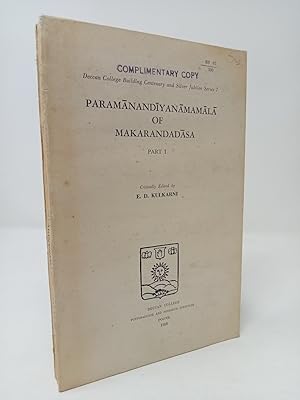Bild des Verkufers fr Paramanandiyanamamala of Makarandadasa, Part 1 zum Verkauf von Joseph Burridge Books