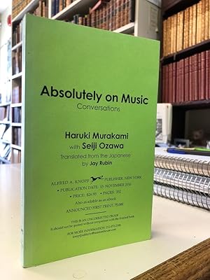 Imagen del vendedor de Absolutely on Music. Conversations [uncorrected proof] a la venta por The Odd Book  (ABAC, ILAB)