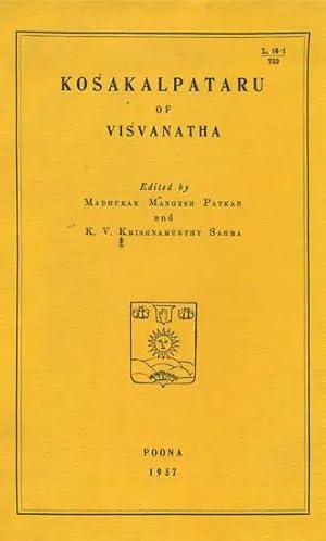 Seller image for Kosakalpataru of Visvanatha, Fascicule 1 [Sources of Indo-Aryan lexicography, 14] for sale by Joseph Burridge Books