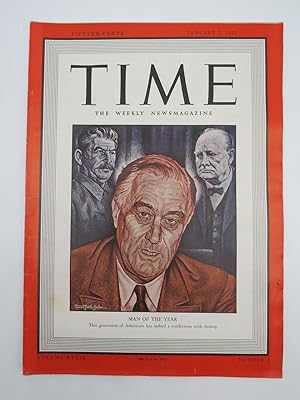 TIME MAGAZINE JANUARY 5, 1942 (FRANKLIN DELANO ROOSEVELT, FDR, MAN OF THE YEAR COVER)