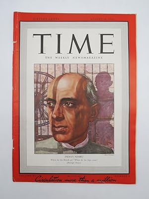 TIME MAGAZINE AUGUST 24, 1942 (INDIA'S NEHRU COVER)
