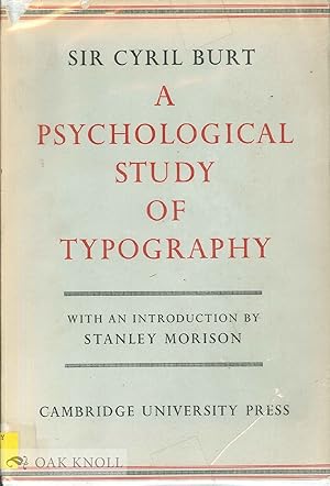 Seller image for PSYCHOLOGICAL STUDY OF TYPOGRAPHY.|A for sale by Oak Knoll Books, ABAA, ILAB