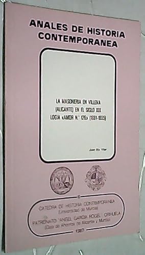 Imagen del vendedor de La masonera en Villena (Alicante) en el siglo XIX. Logia Amor. N? 126 (1881-1885). Separata a la venta por Librera La Candela