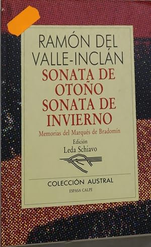 Immagine del venditore per Sonata de otoo Sonata de invierno : memorias del marqus de Bradomn venduto da Librera Alonso Quijano