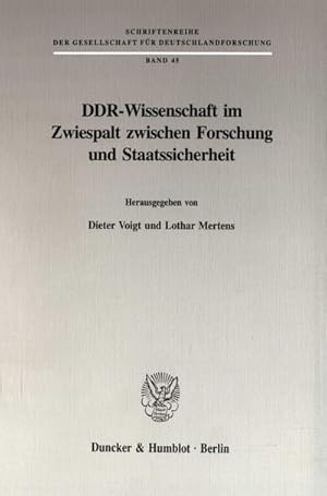 Immagine del venditore per DDR-Wissenschaft im Zwiespalt zwischen Forschung und Staatssicherheit. venduto da BuchWeltWeit Ludwig Meier e.K.