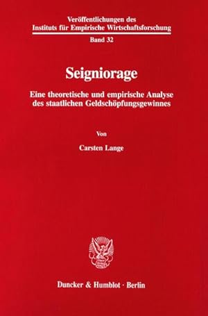 Seller image for Seigniorage. for sale by BuchWeltWeit Ludwig Meier e.K.