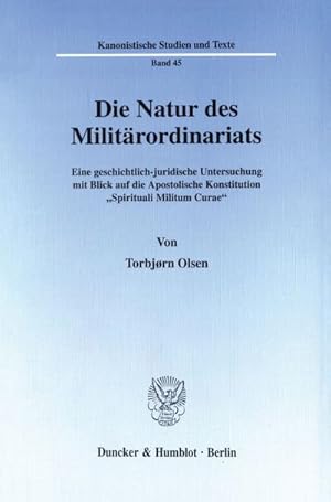 Seller image for Die Natur des Militrordinariats. for sale by BuchWeltWeit Ludwig Meier e.K.