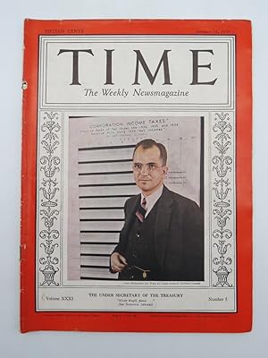 TIME MAGAZINE JANUARY 31, 1938 (THE UNDER SECRETARY OF TREASURY COVER)