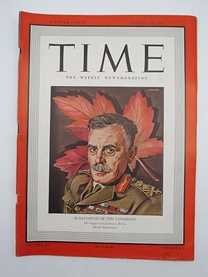 TIME MAGAZINE AUGUST 10, 1942 (MCNAUGHTON OF THE CANADIANS COVER)