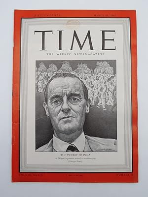 TIME MAGAZINE MARCH 16, 1942 (THE VICEROY OF INDIA)