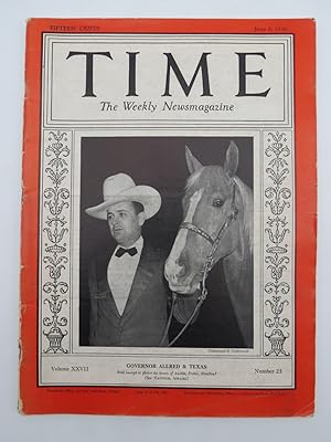 TIME MAGAZINE JUNE 8, 1936 (GOVERNOR ALLRED & TEXAS COVER)