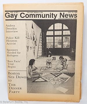 Immagine del venditore per GCN: Gay Community News; the weekly for lesbians and gay males; vol. 8, #1, July 19, 1980; Boston Sits Down to The Dinner Party venduto da Bolerium Books Inc.