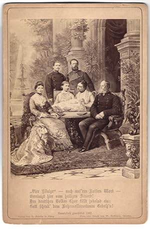 Bild des Verkufers fr Fotografie W. Hoffmann, Dresden, Kaiserliche Familie, Kaiser Friedrich III, Wilhelm I., Wilhelm II. nebst Frauen zum Verkauf von Bartko-Reher