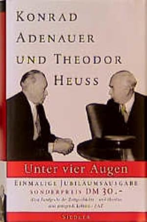 Bild des Verkufers fr Rhndorfer Ausgabe, Unter vier Augen zum Verkauf von Versandantiquariat Felix Mcke