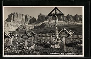 Cartolina Passo Pordoi, Cimitero Militaire - Gruppo del Sella-Boè