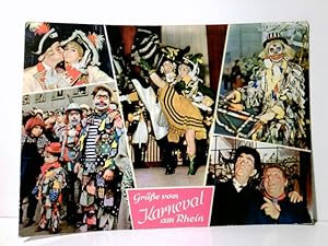 Karneval am Rhein. Grüße., Alte Ansichtskarte / Postkarte farbig, gel. 1961. 5 Ansichten um Clown...