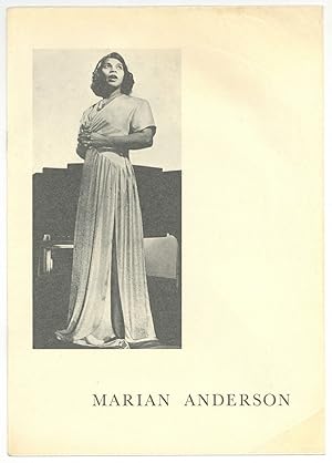 Immagine del venditore per [Performance Program]: M. Casetti-Giovanna et Maurice Verleye Presentent Marian Anderson, Avec le Concours de Franz Rupp venduto da Between the Covers-Rare Books, Inc. ABAA