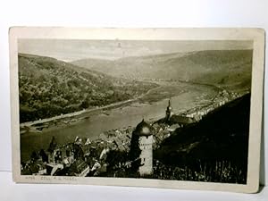 Zell an der Mosel. Alte Ansichtskarte / Postkarte s/w, ungel. ca 20ger Jahre ?. Blick über Turm, ...