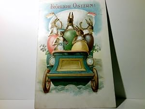 Vintage / Nostalgie. Frohe Ostern !. Alte, sehr schöne Ansichtskarte / Prägekarte farbig, gel. 19...