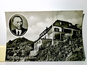 Rhöndorf am Rhein. Alte Ansichtskarte / Postkarte s/w, gel. 50ger Jahre. Haus Adenauer, mit Blick...