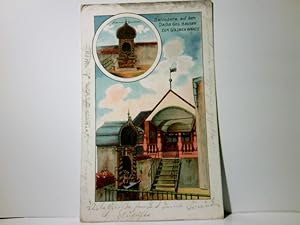 Frankfurt a. Main. Alte, seltene Ansichtskarte / Lithographie farbig, gel. 1901. 2 Ansichten: Bel...