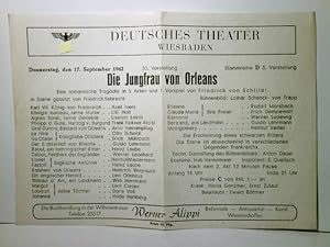 Wiesbaden. Deutsches Theater. Werbefaltblatt. Vorliegend Faltblatt zur 30. Vorstellung von " Die ...