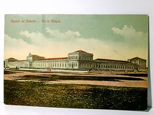 Brasilien. Porto Alegre. Alte Ansichtskarte / Postkarte farbig, gel., 1914. Escola de Guerra. Bli...